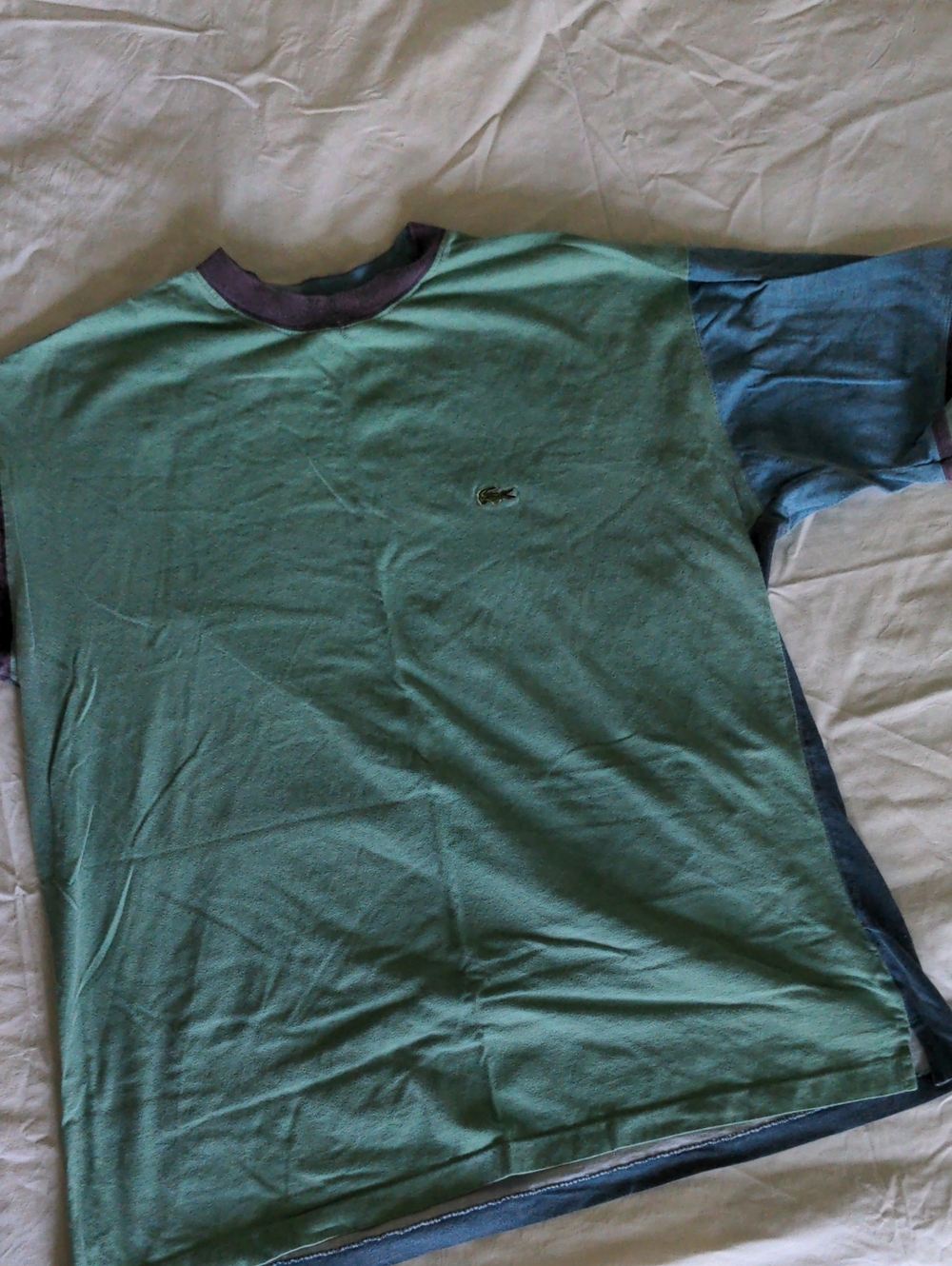 Vintage Lacoste Green Colorblock Short Sleeve Crewneck Tee